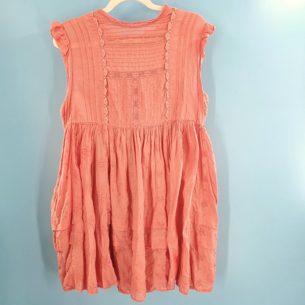 Free People thin cotton coral mini dress S